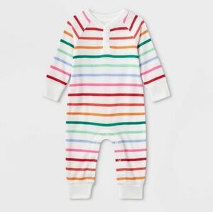 Wondershop Sleep & Play Matching Family PJ Multicolor Striped Sz 3-6 mons NWT